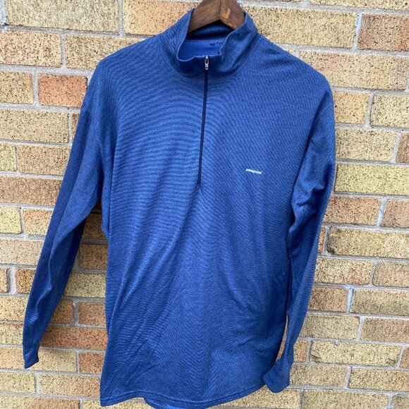 Vintage 2001 Patagonia Capilene 1/4 Zip Long Sleeve Jacket XL Blue - Picture 7 of 11